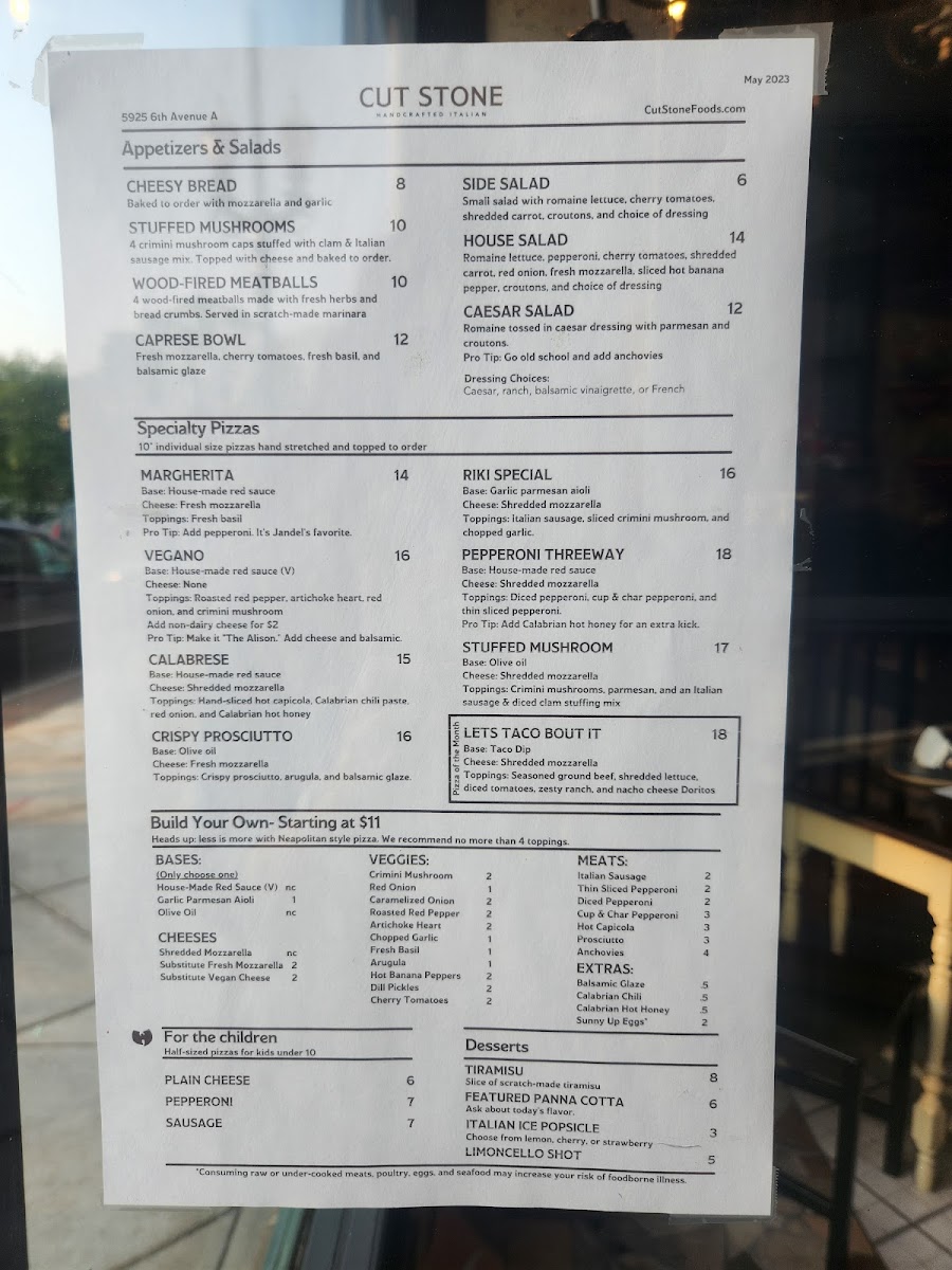 Menu Cut Stone Wood-Fired Pizza-7